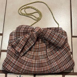 Rayne Pink Plaid Bow Clutch
